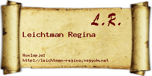 Leichtman Regina névjegykártya